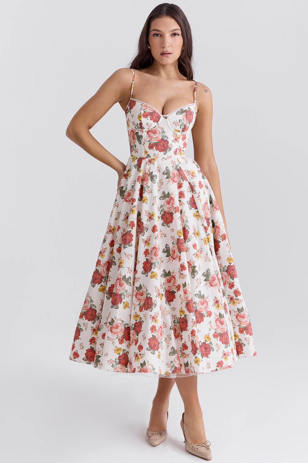 Satin-Look Finish A-Line With Sweetheart Neckline Evening
