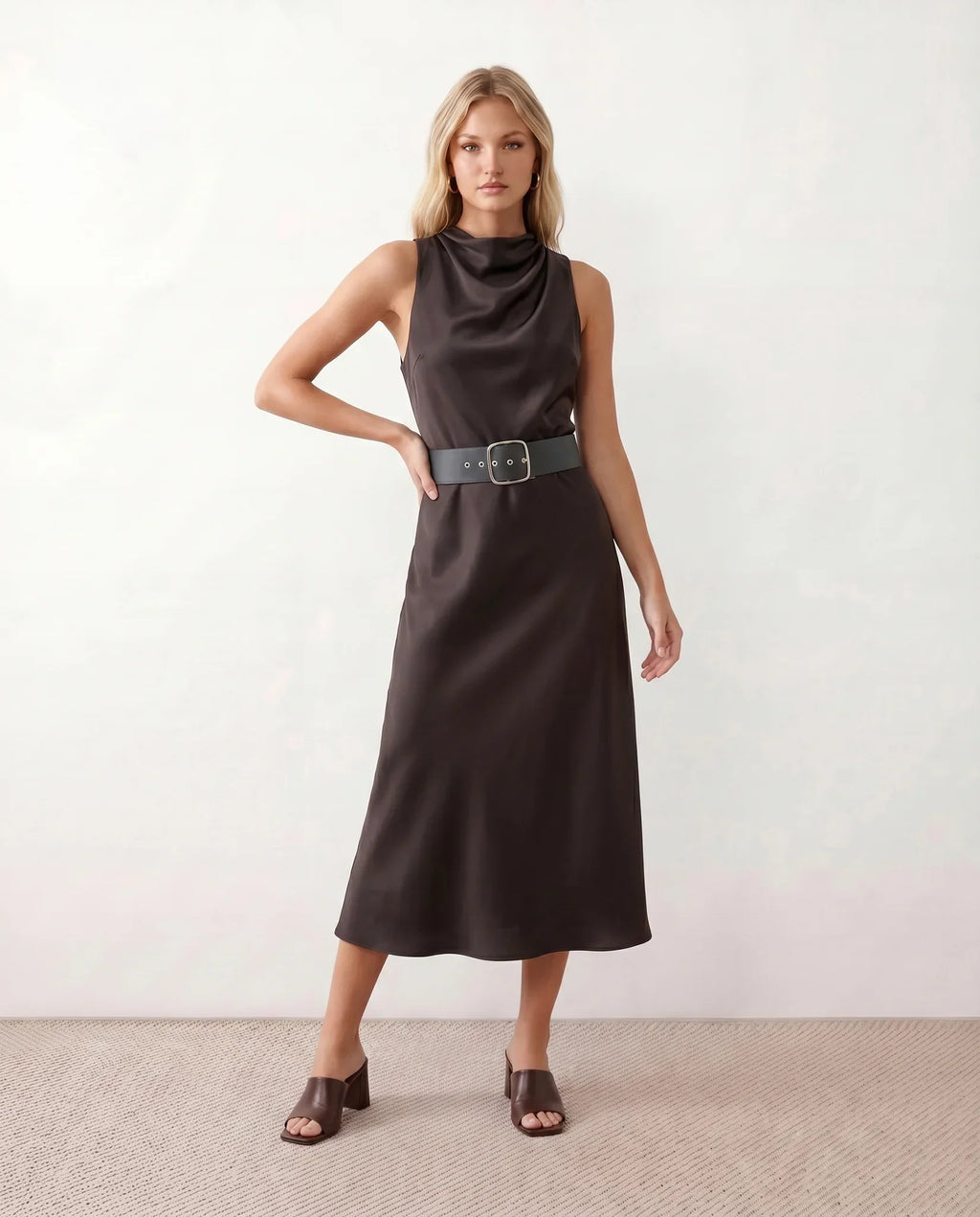 Women's Satin-Look Finish Sleeveless Blazer Evening