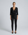 Elegant Sequin Dress With V-Neck Belted Evening