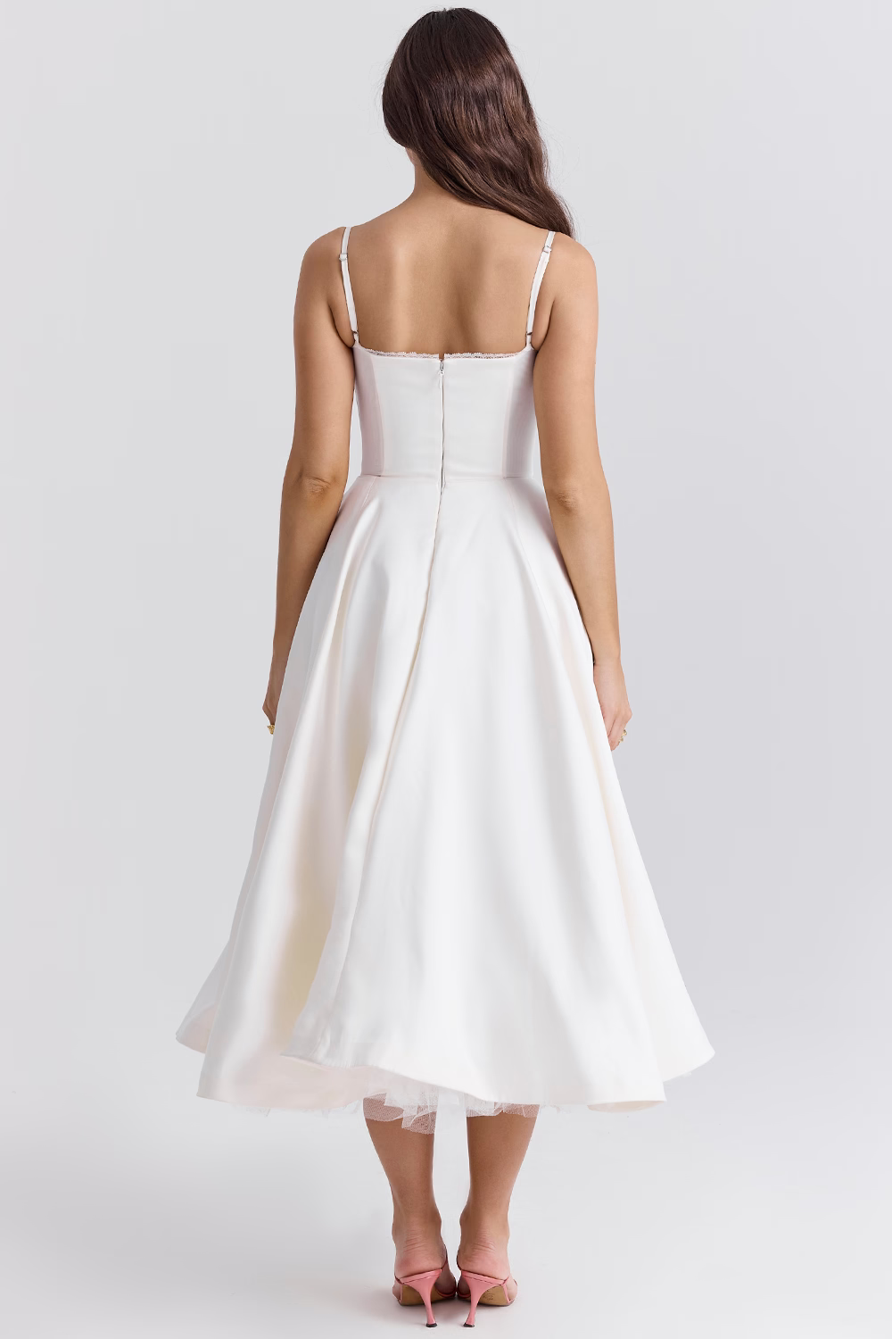 Satin-Look Finish A-Line With Sweetheart Neckline Evening