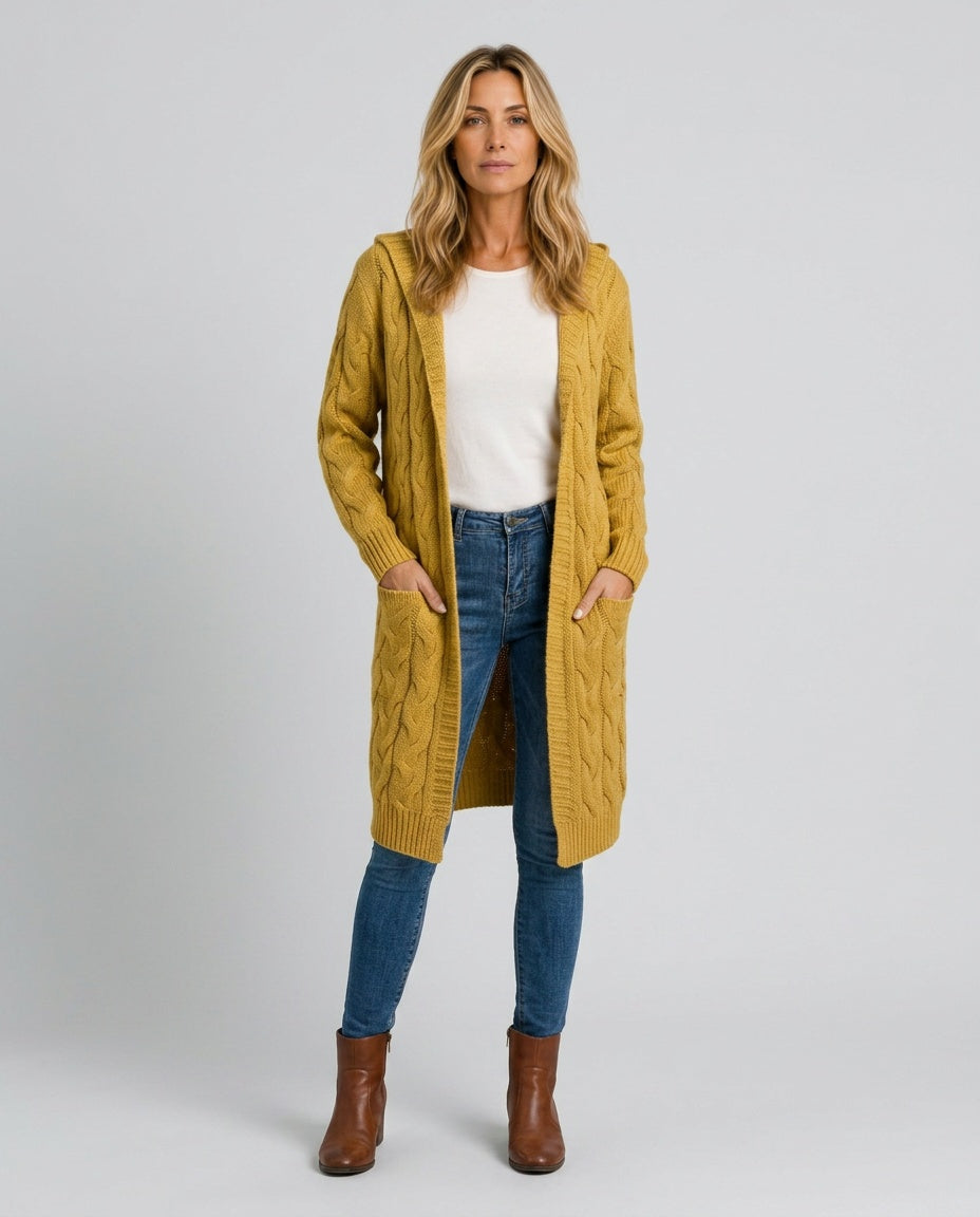 Elegant Ribbed Long Sleeve Cardigan Belted Evening