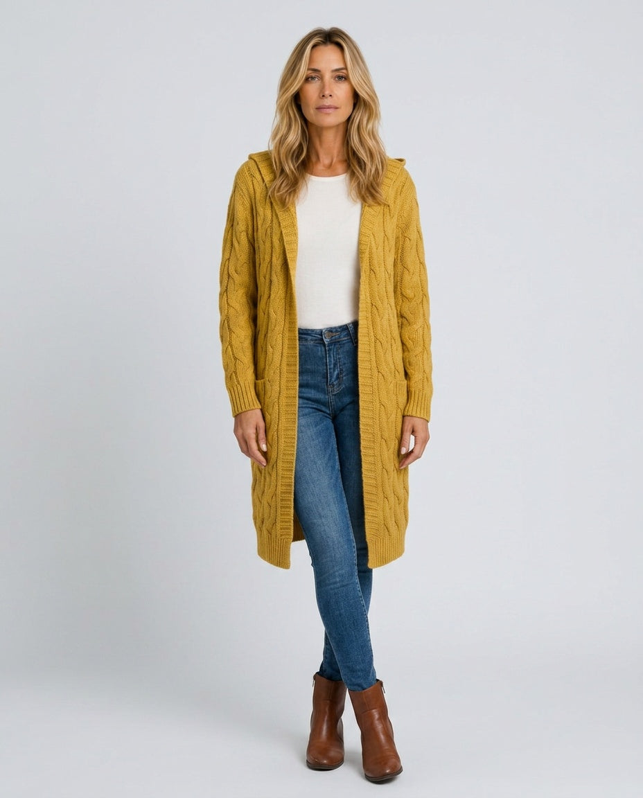 Elegant Ribbed Long Sleeve Cardigan Belted Evening