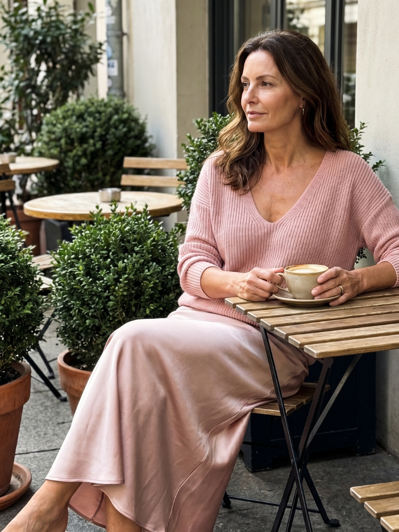 Women's Satin-Look Long Sleeve Dress Layered Evening