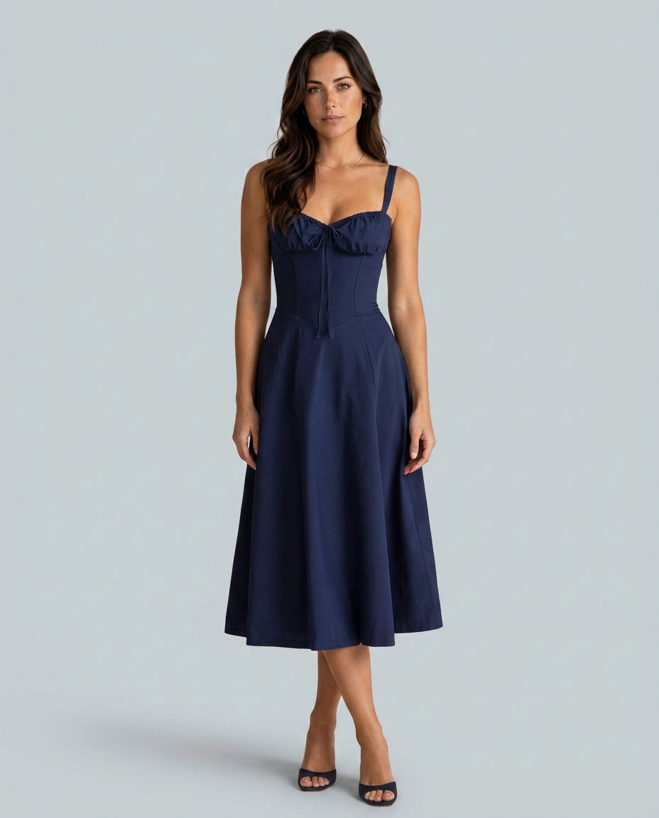 Elegant Lace Dress With Sweetheart Neckline Corset-Style Wedding Guest