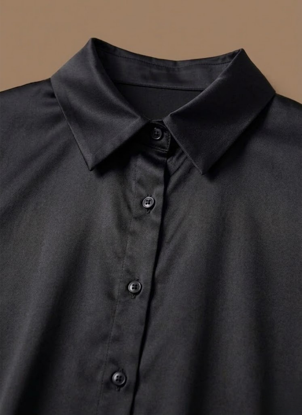 Elegant Satin-Look Shirt With Collared Neckline