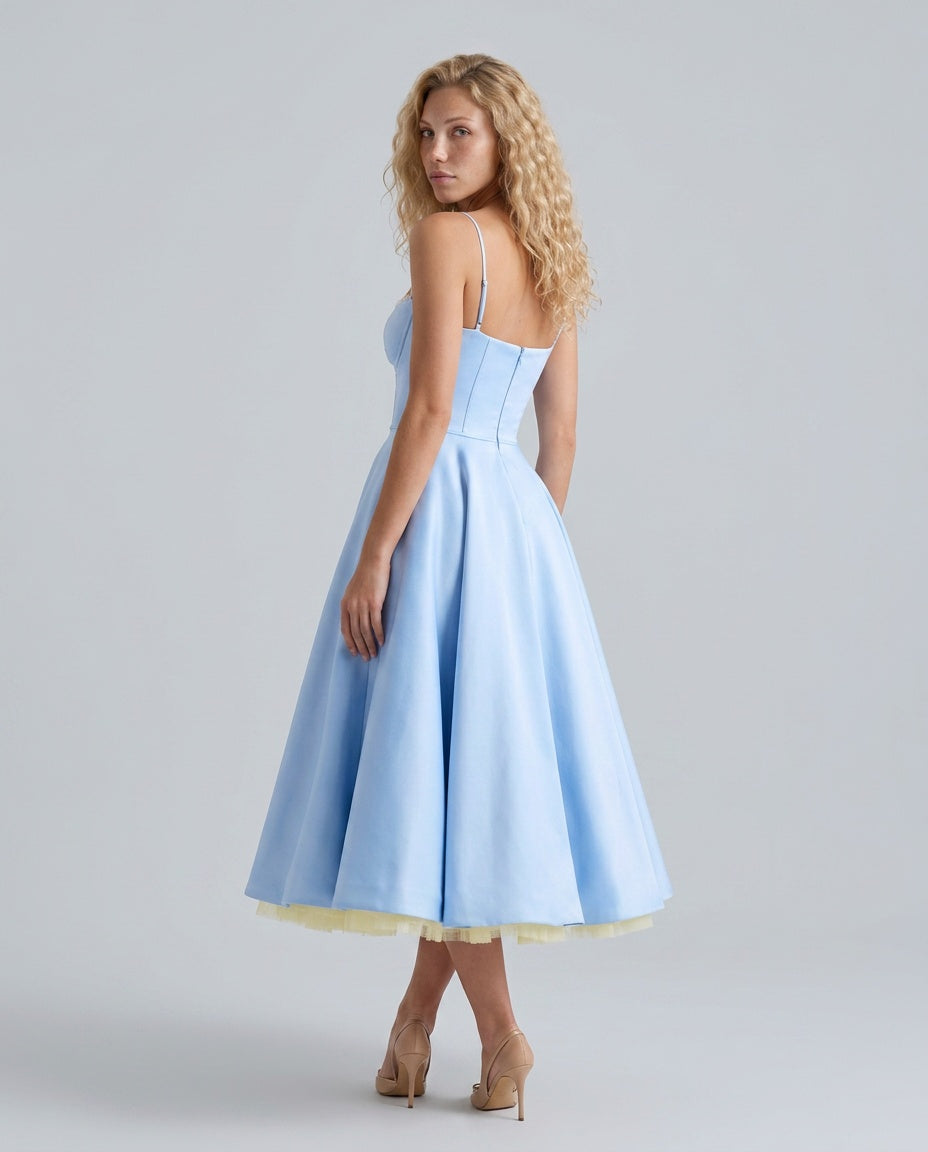 Satin-Look Finish A-Line With Sweetheart Neckline Evening