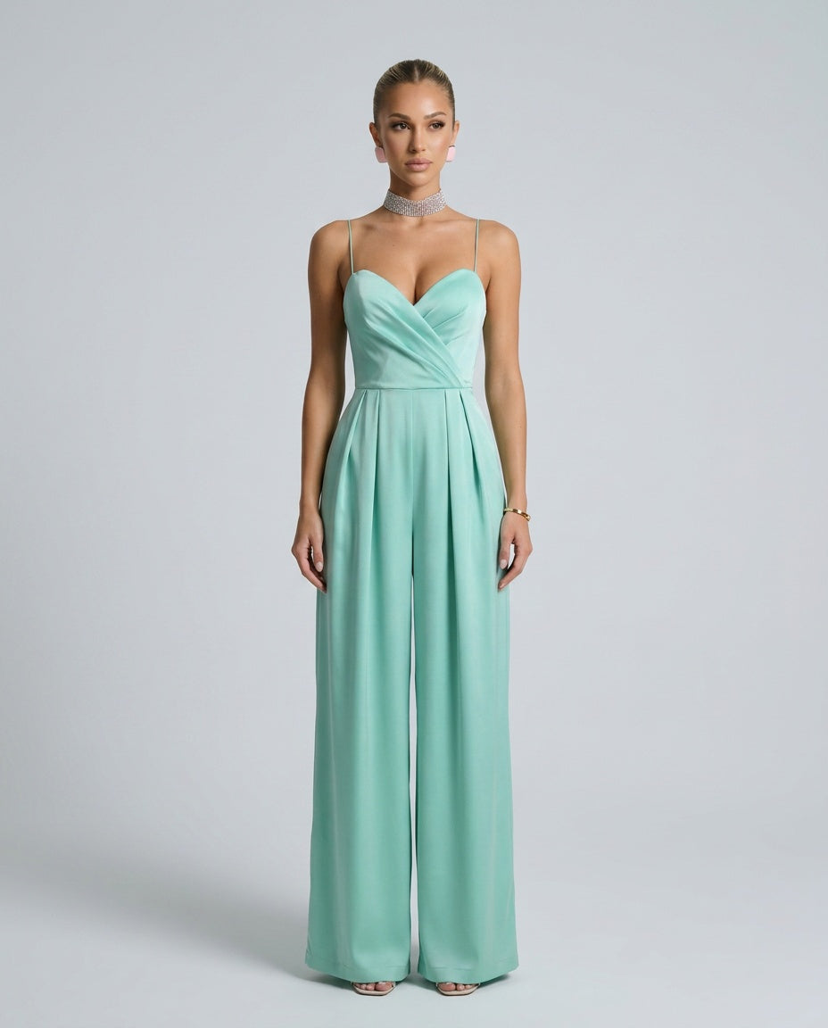 Silky Satin-Look Wrap With Sweetheart Neckline Evening