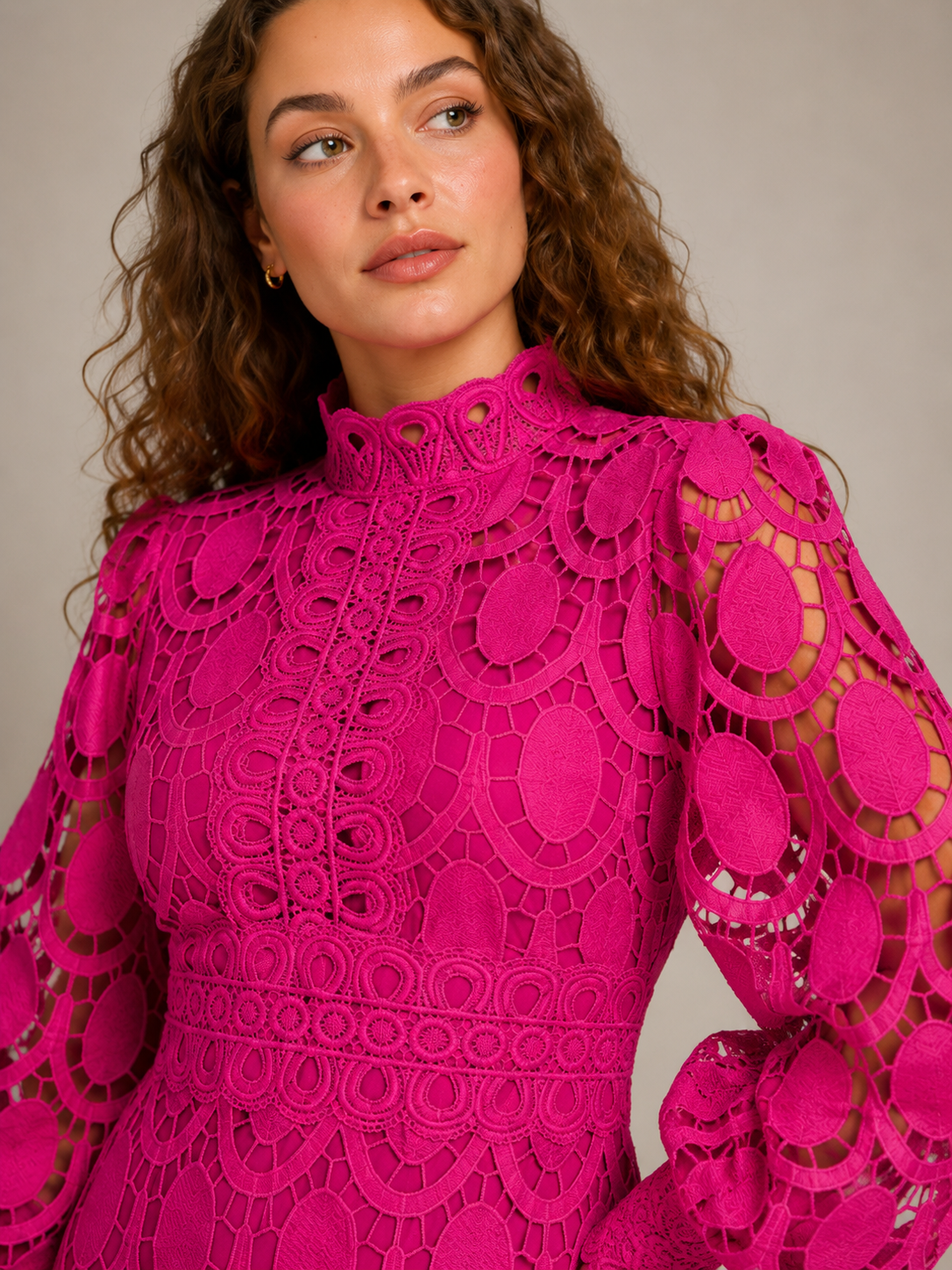 Elegant Lace Long Sleeve Blazer Layered Formal