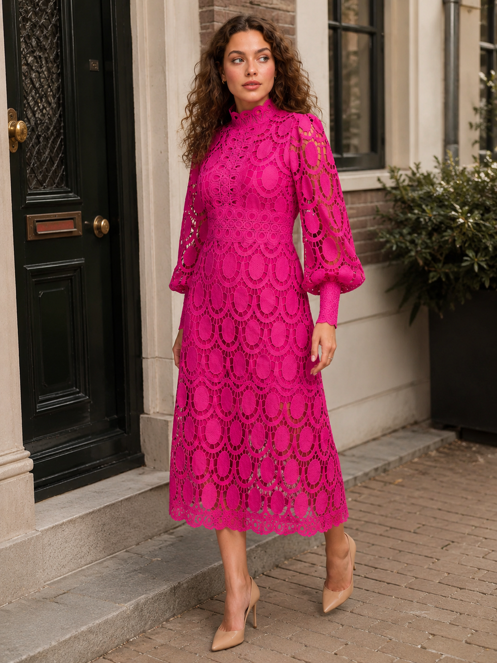 Elegant Lace Long Sleeve Blazer Layered Formal