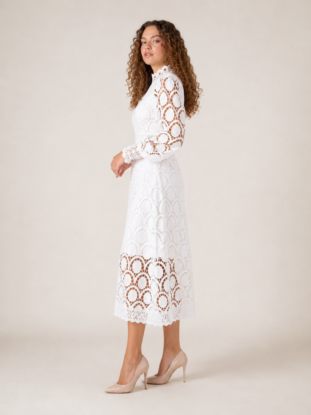 Elegant Lace Long Sleeve Blazer Layered Formal