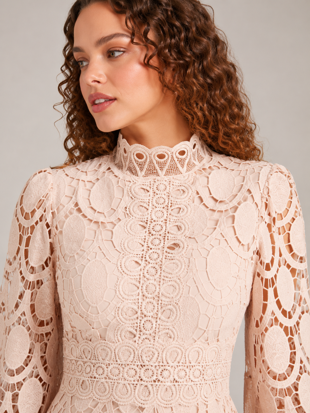Elegant Lace Long Sleeve Blazer Layered Formal