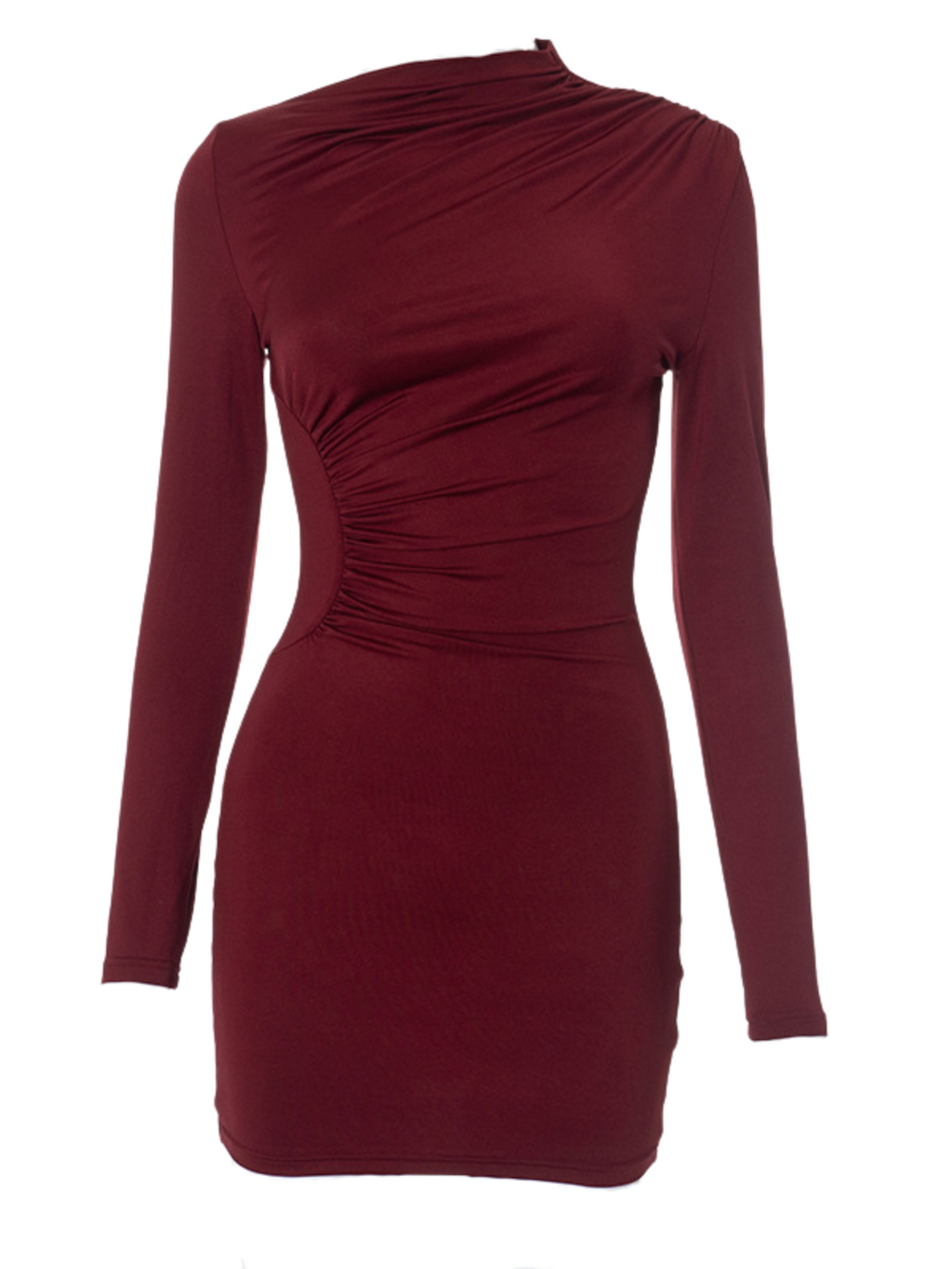 Women's Elegant Ruched Long Sleeve Bodycon Evening