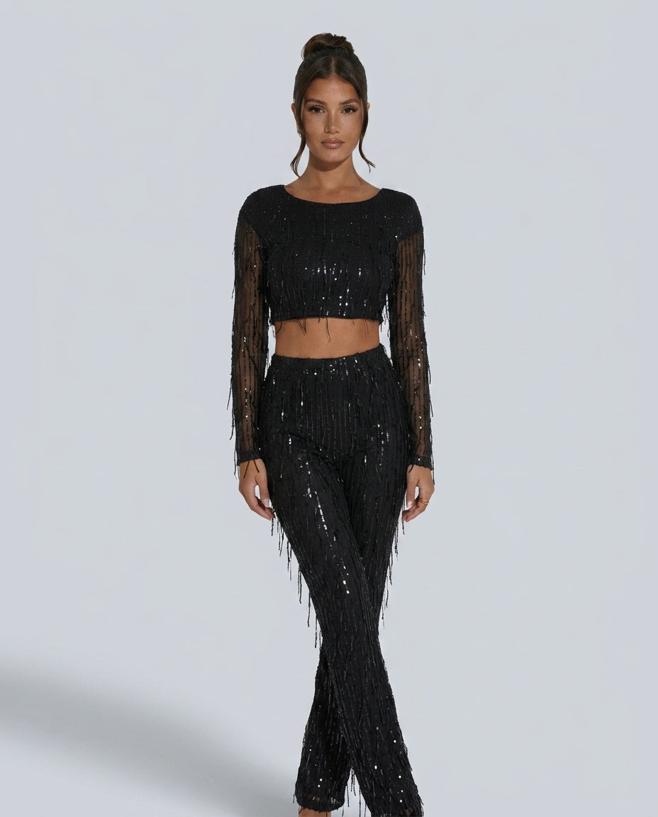 Sequin Long Sleeve Dress Evening Day-to-Night