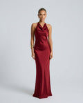 Satin-Look Dress With Halter Neckline Evening