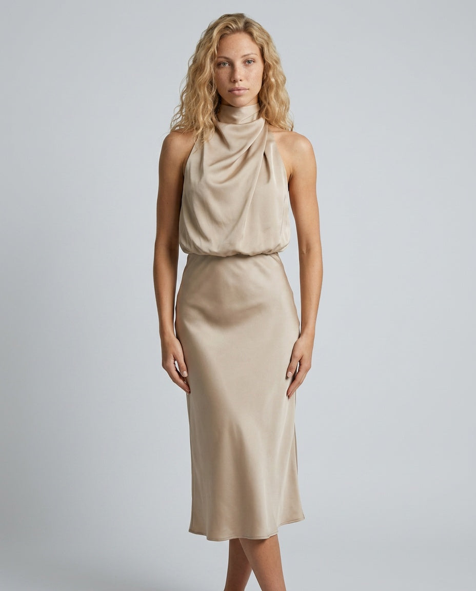Women's Satin-Look Finish Sleeveless Blazer Evening
