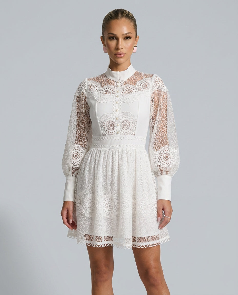 Silky Lace Long Sleeve Blazer Layered Evening