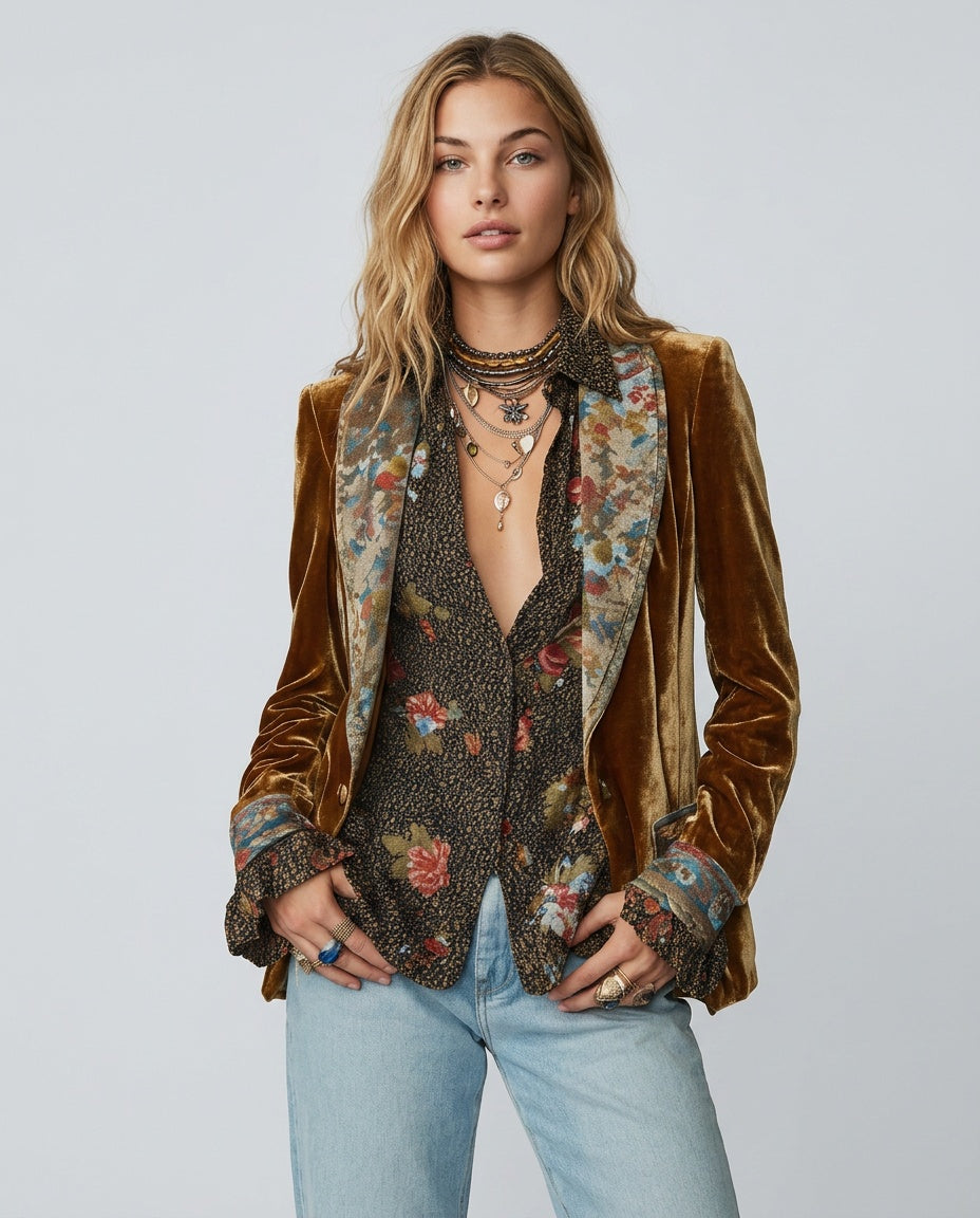 Floral Long Sleeve Slip Dress Layered Wedding Guest
