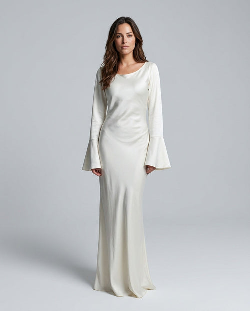 Draped Long Sleeve Dress Evening Evening Weekend