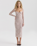 Lace Dress With Sweetheart Neckline Corset-Style Evening
