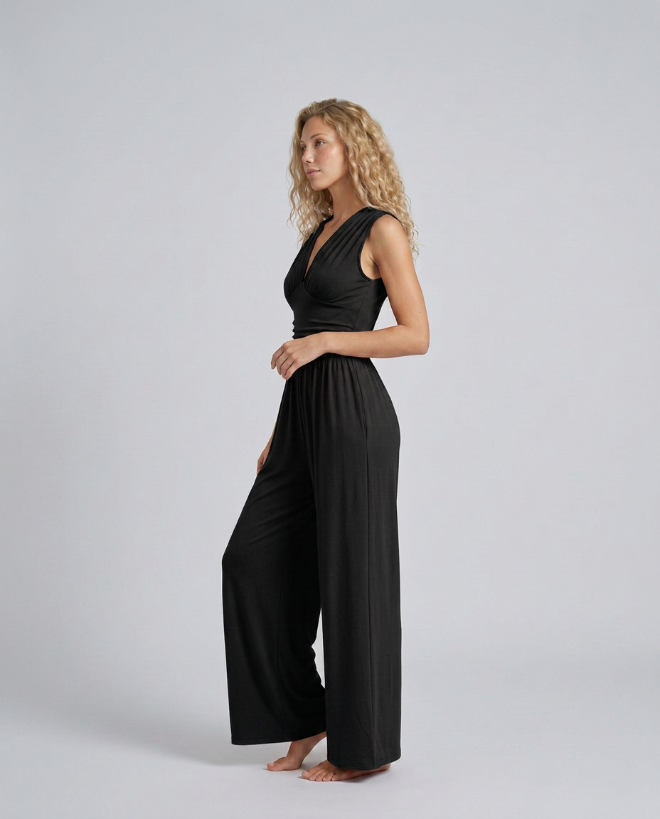 Elegant Satin Dress With Halter Neckline Evening