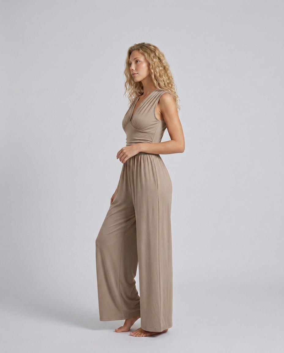 Elegant Satin Dress With Halter Neckline Evening