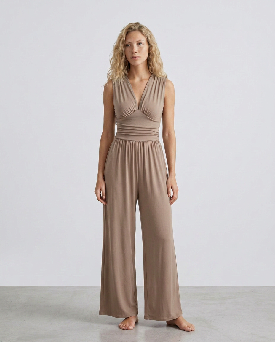 Elegant Satin Dress With Halter Neckline Evening