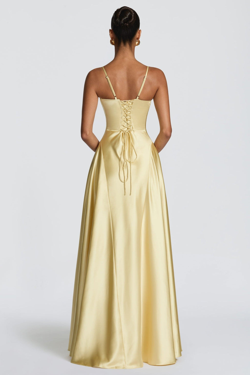 Satin-Look Finish Slip Dress With V-Neck Evening