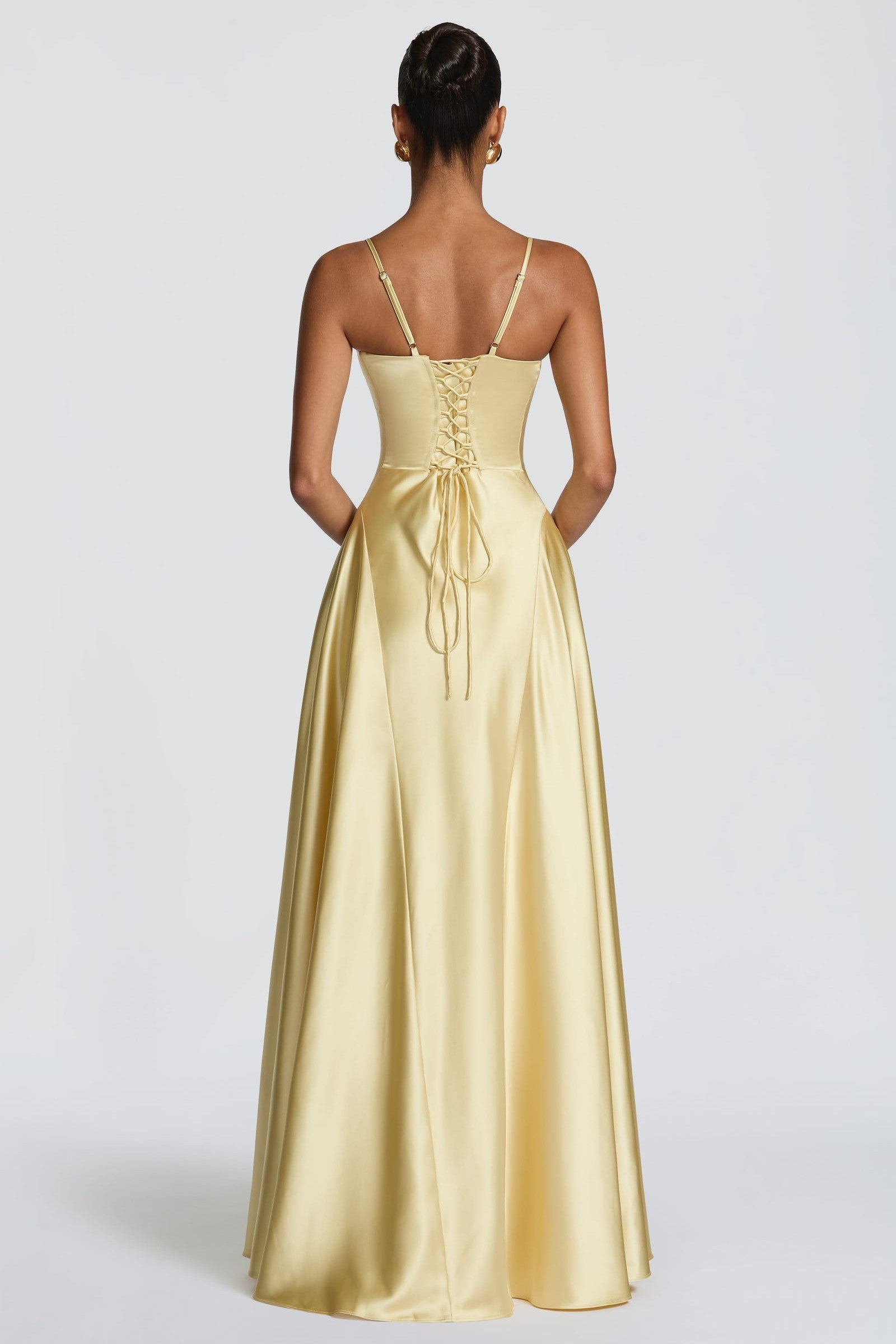 Satin-Look Finish Slip Dress With V-Neck Evening