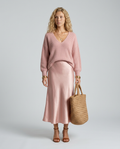 Women's Satin-Look Long Sleeve Dress Layered Evening