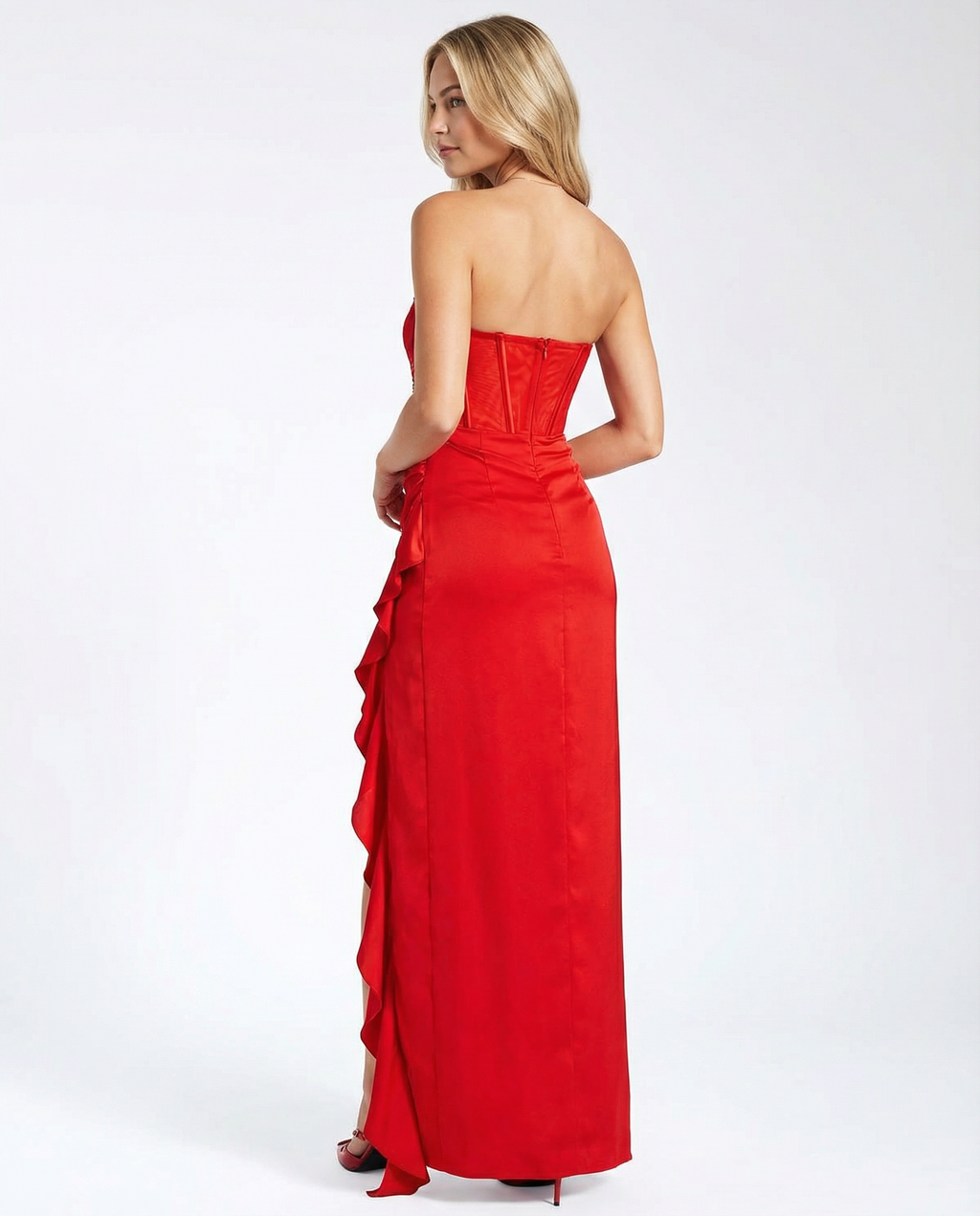 Elegant Satin Bodycon With Sweetheart Neckline Corset-Style Evening