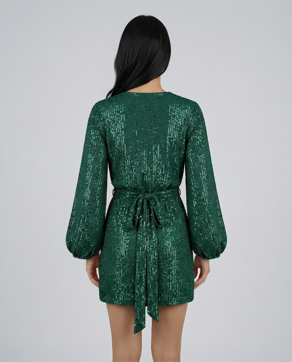 Sequin Finish Wrap With V-Neck Evening Special Occasion