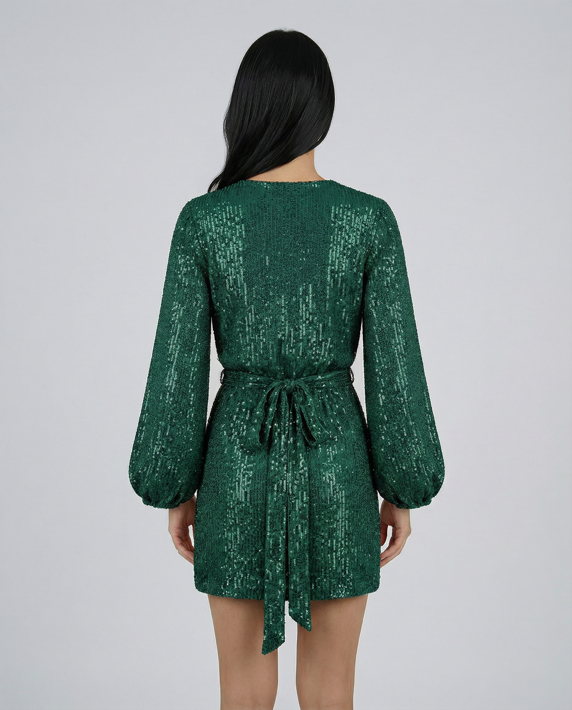 Sequin Finish Wrap With V-Neck Evening Special Occasion