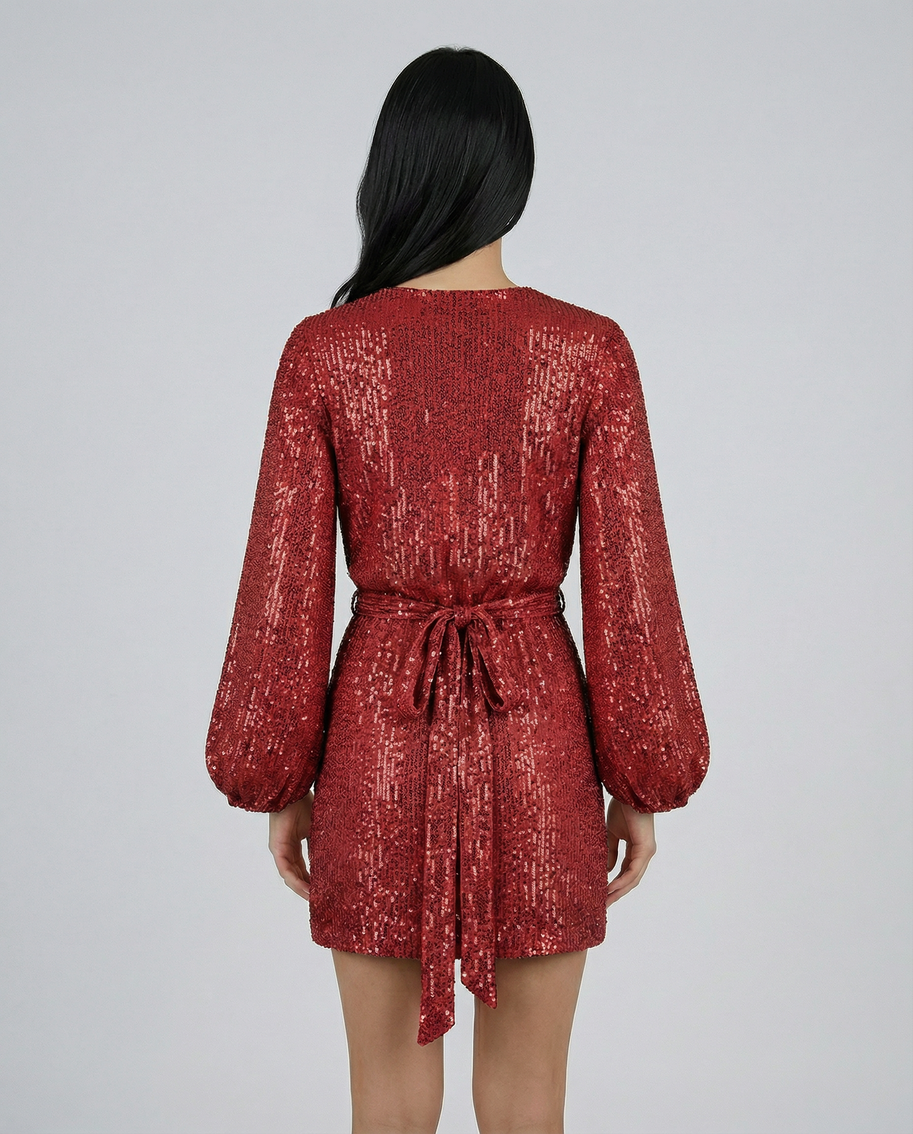Sequin Finish Wrap With V-Neck Evening Special Occasion