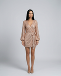 Sequin Finish Wrap With V-Neck Evening Special Occasion