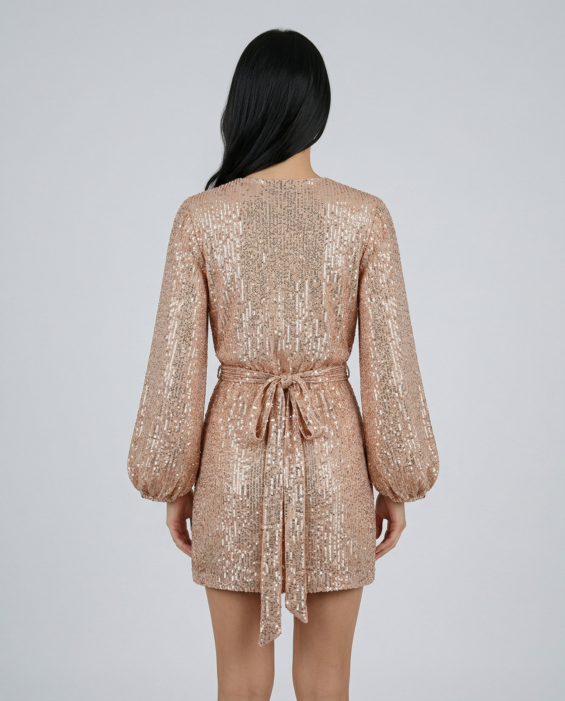 Sequin Finish Wrap With V-Neck Evening Special Occasion