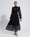 Lace Dress With High Neck Evening Day-to-Night