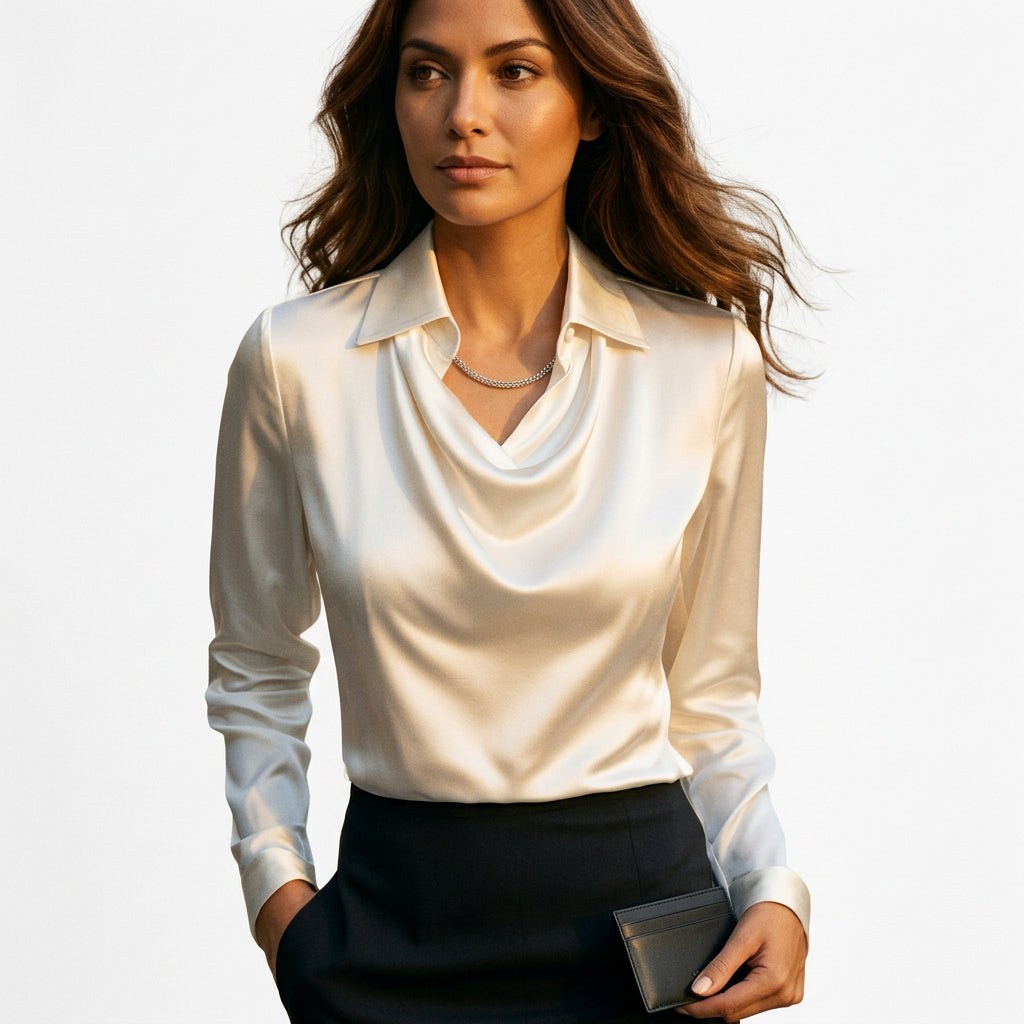 Dress With Cowl Neckline Day-to-Night Evening