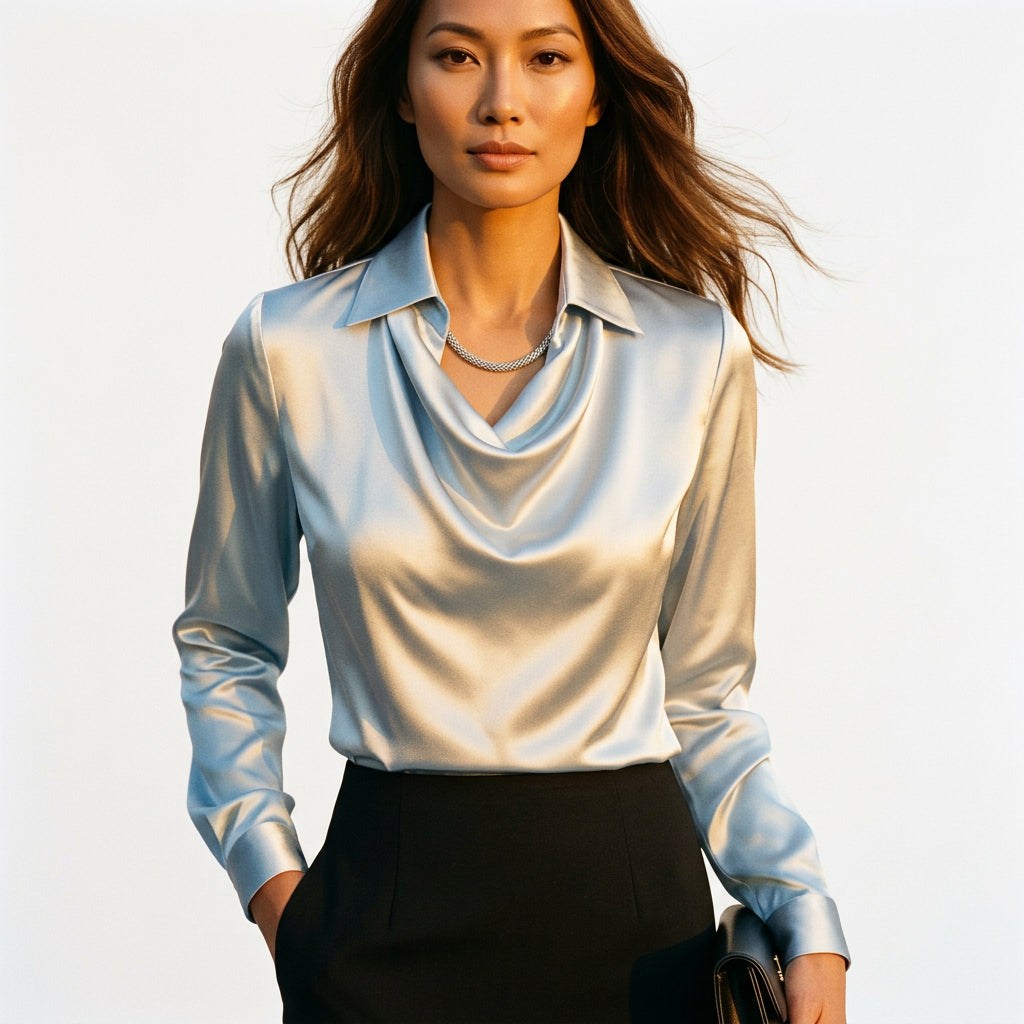 Dress With Cowl Neckline Day-to-Night Evening