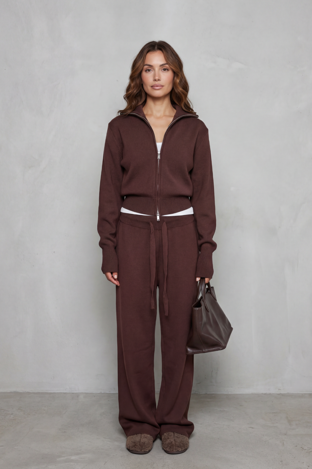 Women's Silky Ribbed Long Sleeve Cardigan Drawstring