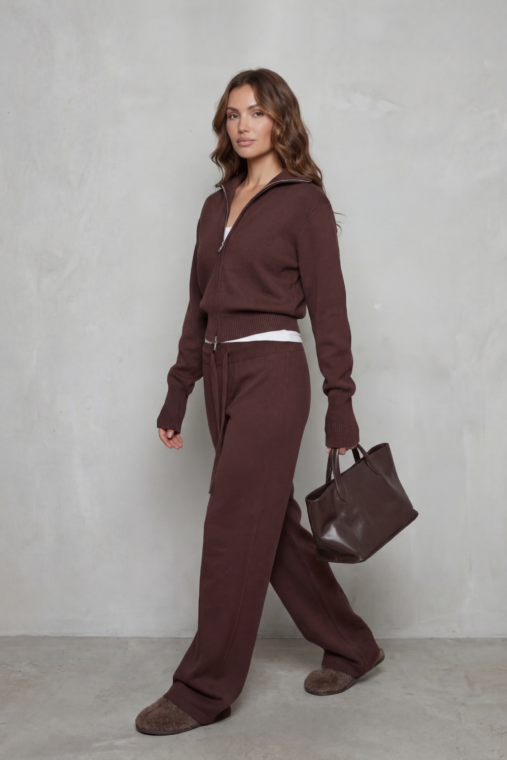 Women's Silky Ribbed Long Sleeve Cardigan Drawstring