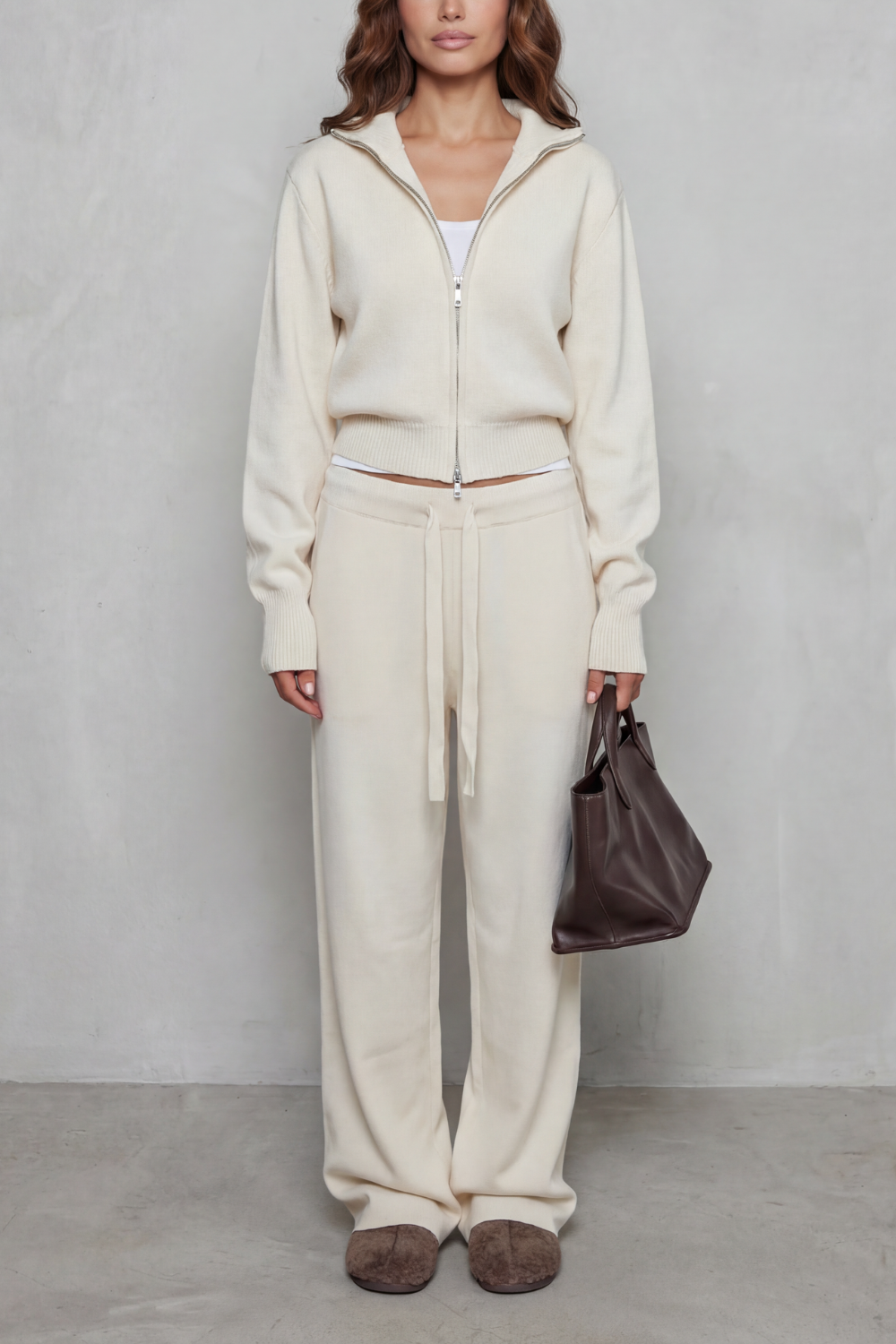 Women's Silky Ribbed Long Sleeve Cardigan Drawstring