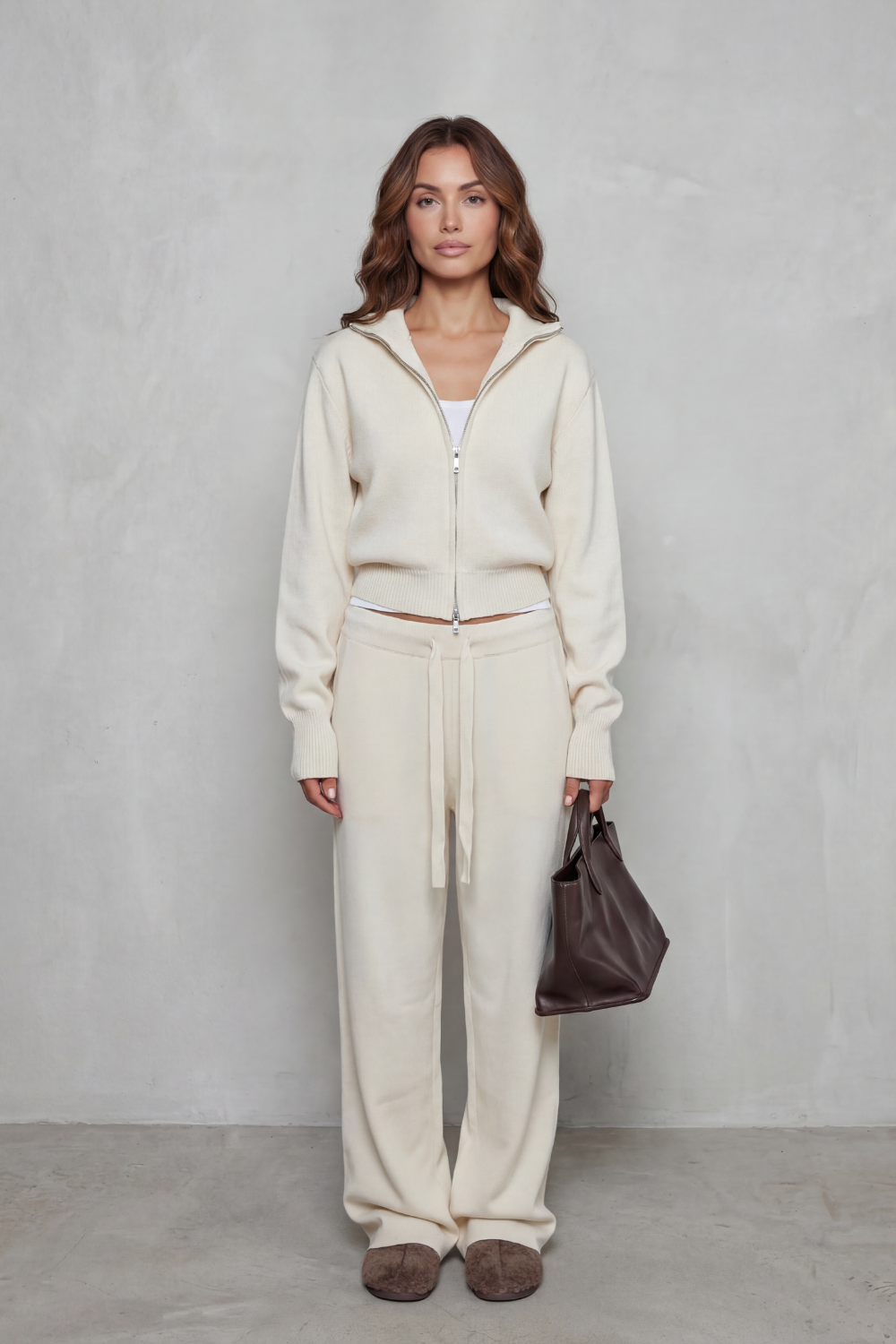 Women's Silky Ribbed Long Sleeve Cardigan Drawstring