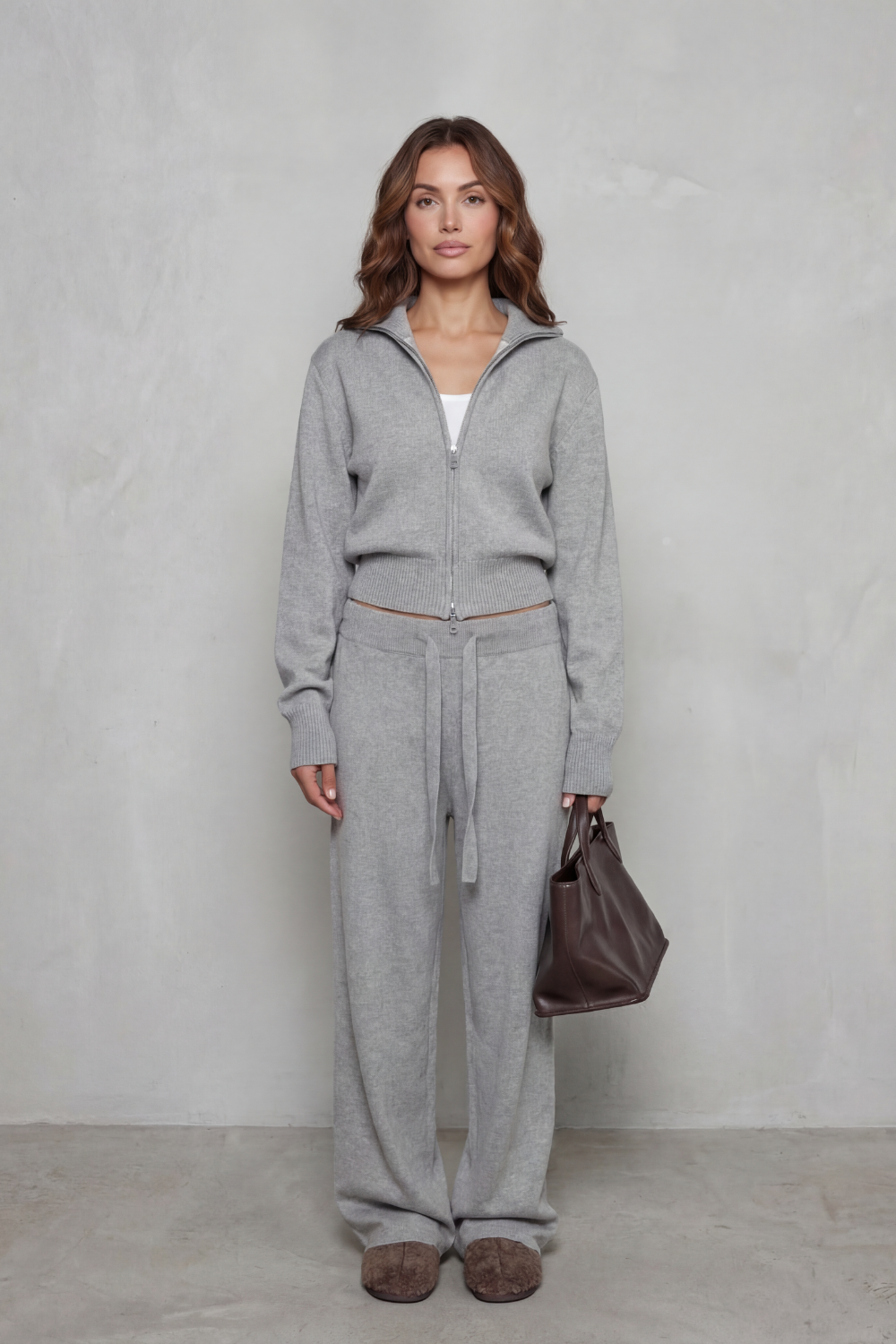 Women's Silky Ribbed Long Sleeve Cardigan Drawstring
