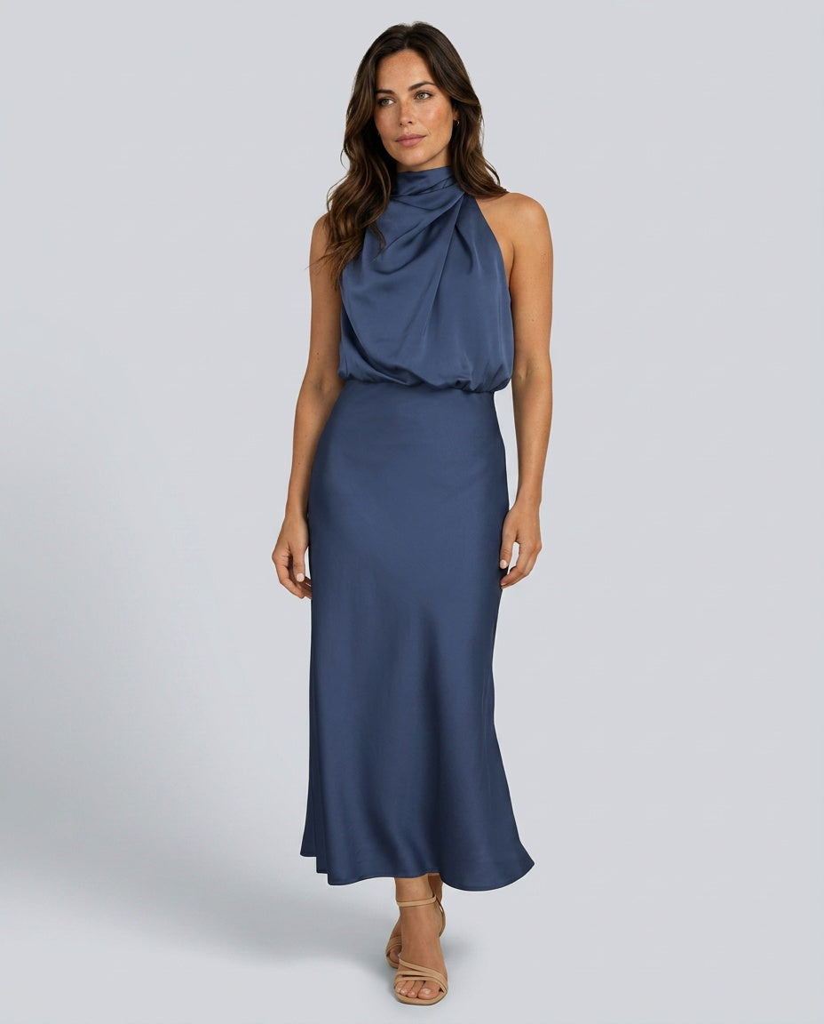 Women's Satin-Look Finish Sleeveless Blazer Evening