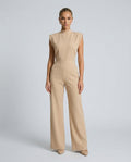 Silky Satin-Look Sleeveless Blazer Open Back Evening