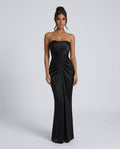 Satin-Look Finish Wrap With Strapless Neck Evening