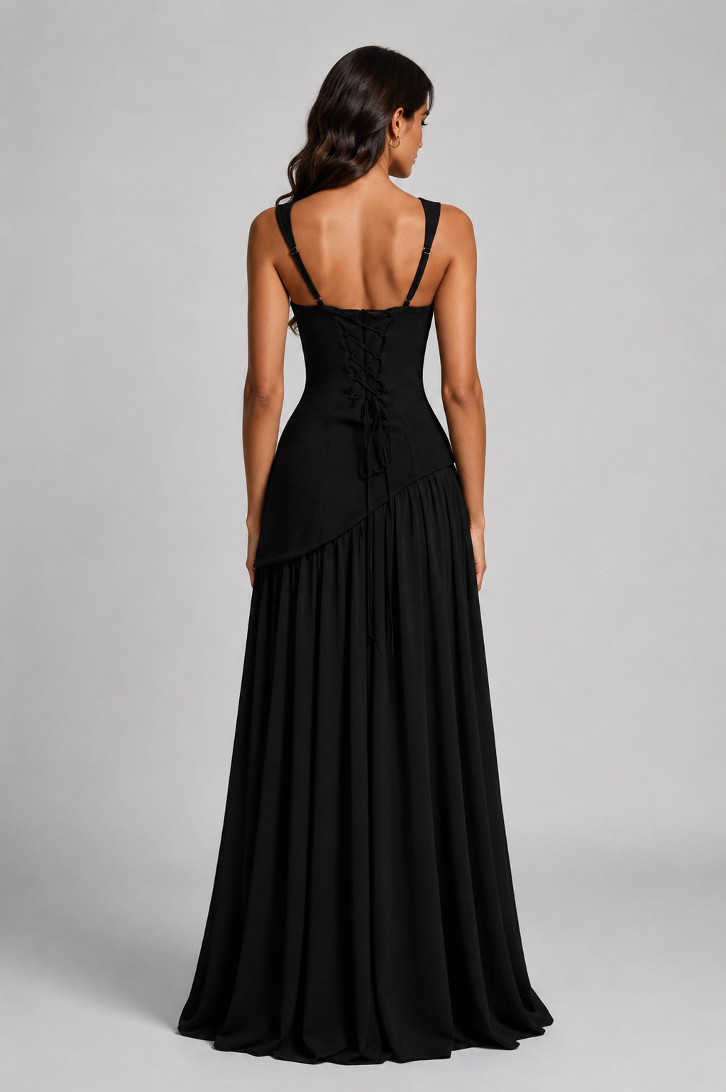 Satin Finish Sleeveless Coat Side Slit Evening