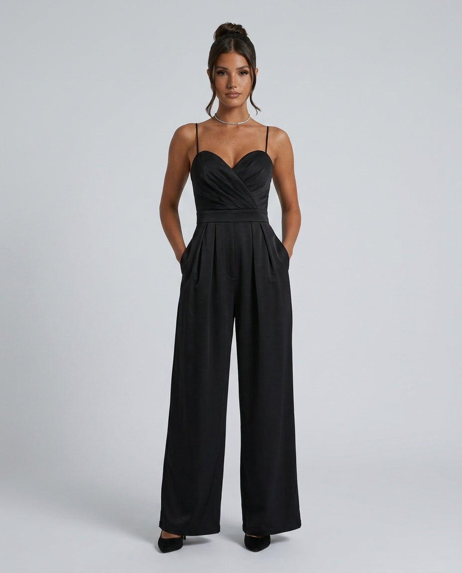 Silky Satin-Look Wrap With Sweetheart Neckline Evening
