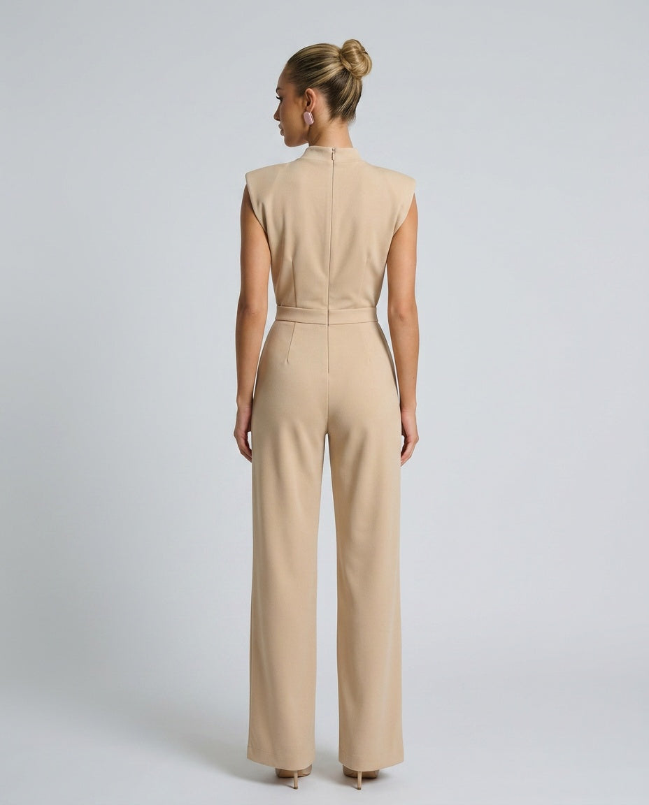 Silky Satin-Look Sleeveless Blazer Open Back Evening