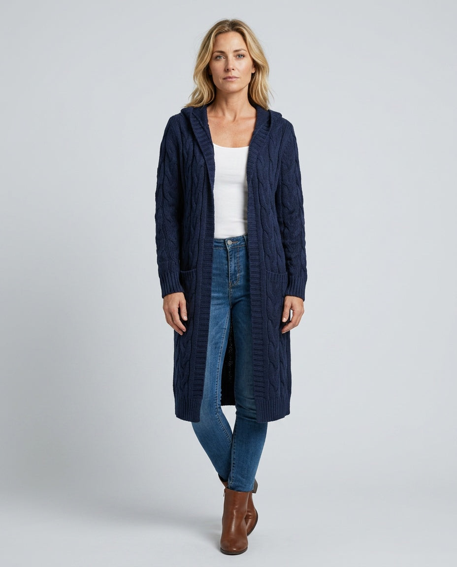 Elegant Ribbed Long Sleeve Cardigan Belted Evening